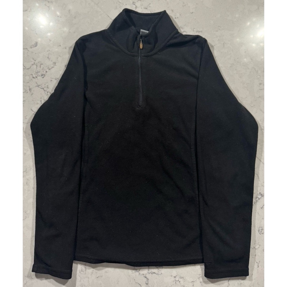 Champion Quarter Zip Sweatshirt Womens Medium Black Fleece Athleisure Casual